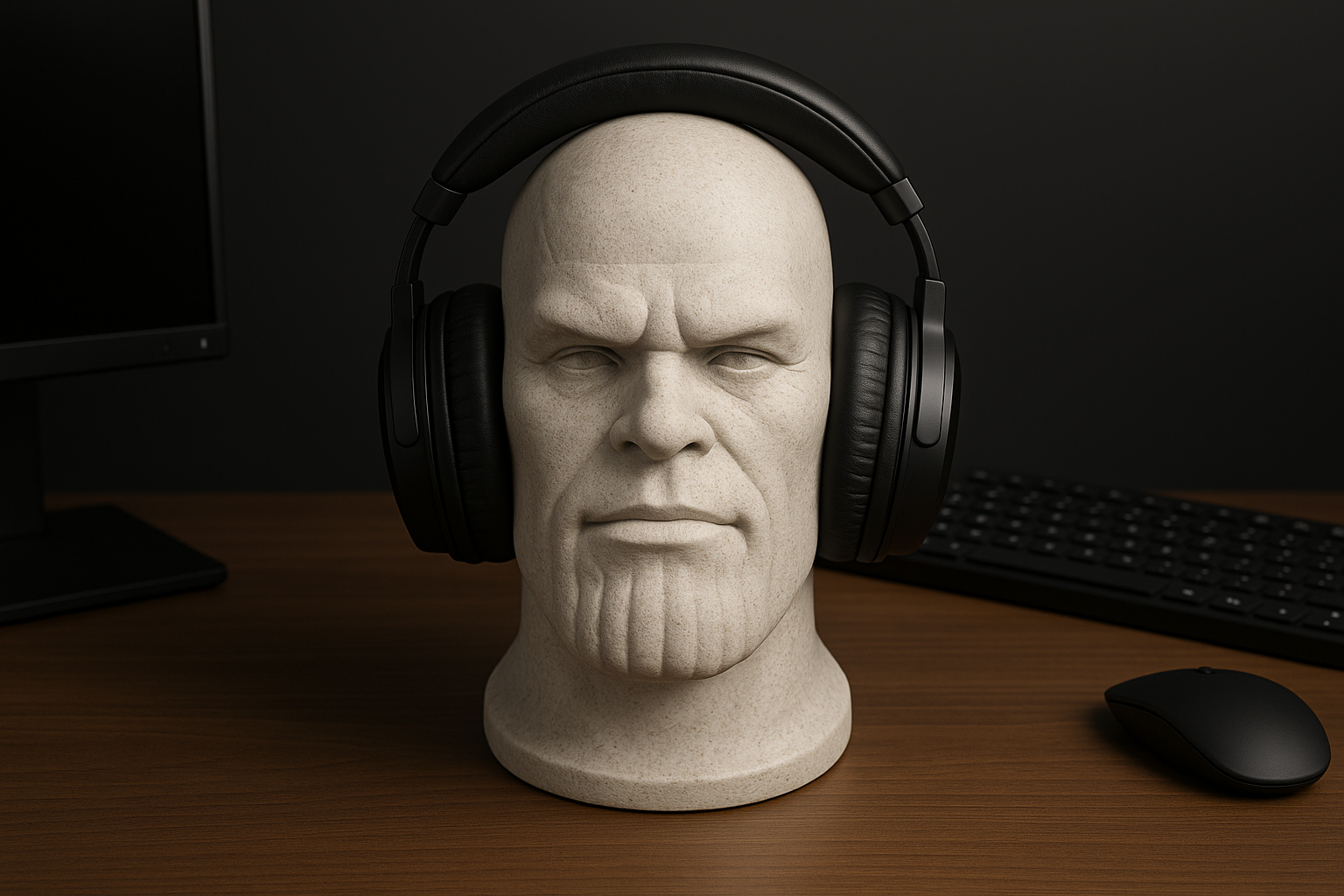 Sculpted Headphone Stand – Stone Finish