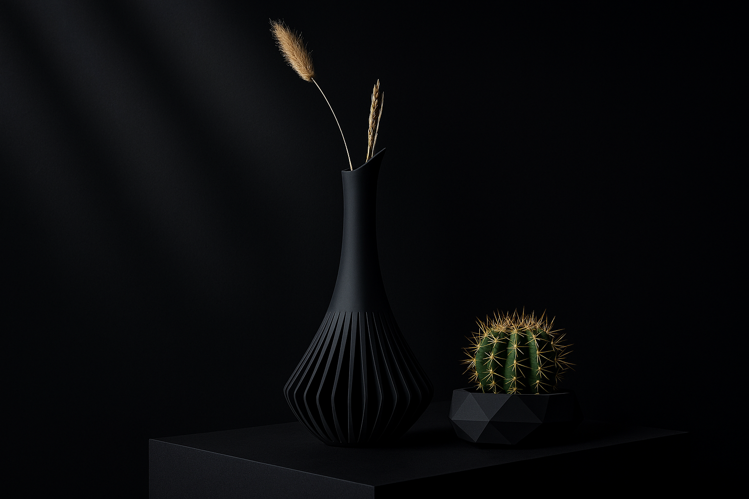 Vase with minimal geometric texture